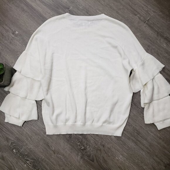 Revolve John + Jenn Ruffle Sleeve Sweater Sz S - Picture 2 of 6